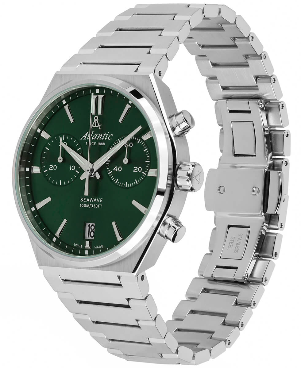 Atlantic Seawave Chrono stainless steel green