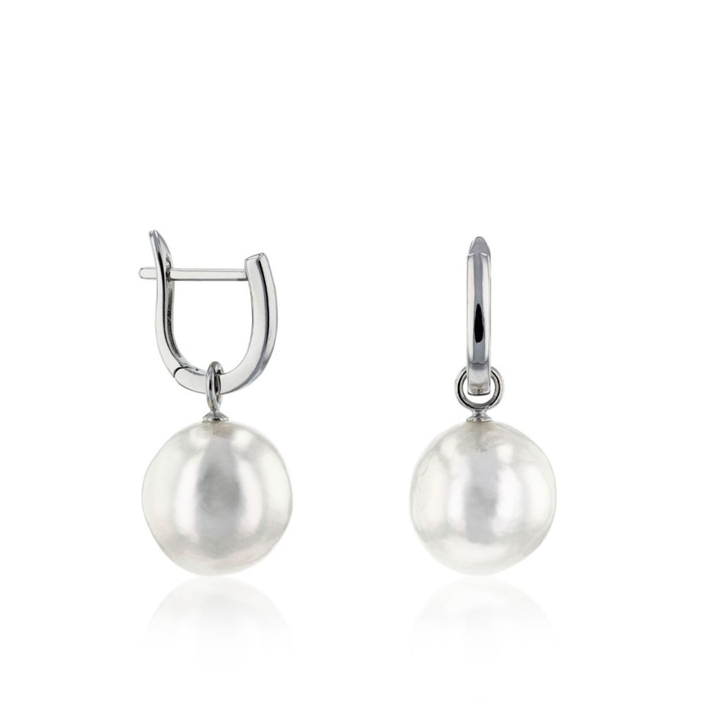 AURONOS pearl earrings in 925 silver with Ming pearls 12-13mm