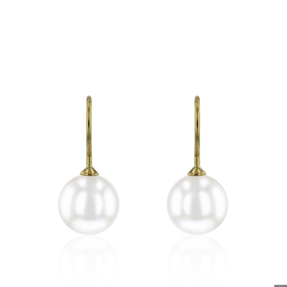 AURONOS Pearl Earrings made of 14K yellow gold with freshwater pearls 8-8.5mm