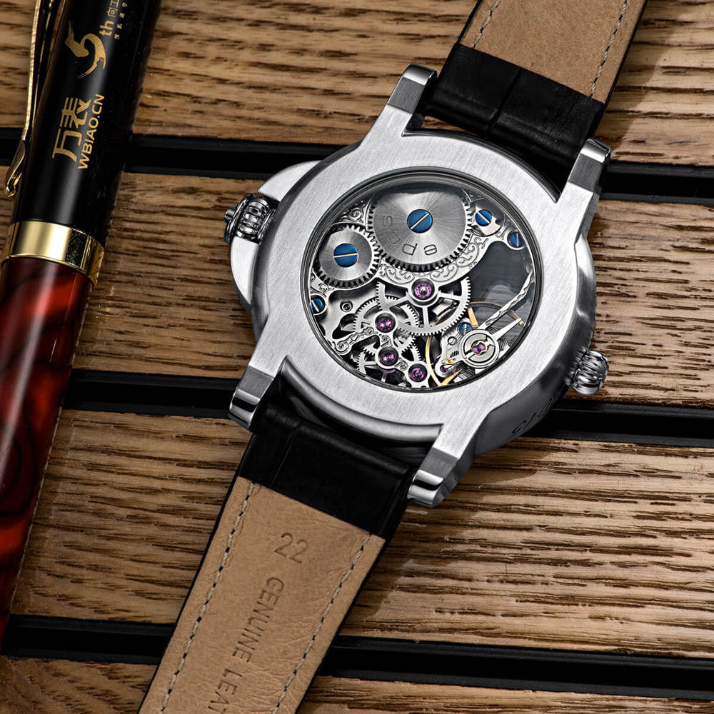 Epos Artistry 3429 Skelettiert Limited Edition Handaufzug Grün mit Lederband