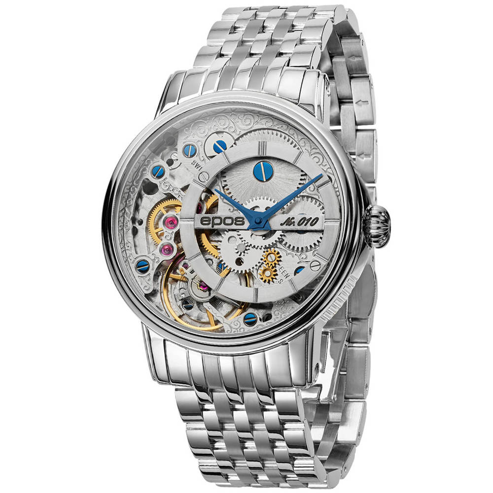 Epos Artistry 3435 Verso 2 Limited Edition Skelettiert Handaufzug Silber mit Edelstahlband