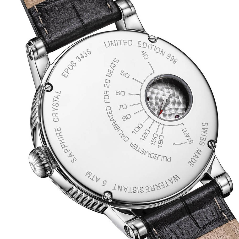 Epos Artistry 3435 Verso 1 Limited Edition Skelettiert Handaufzug Silber mit Lederband