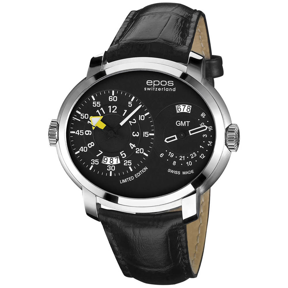 Epos Artistry 3400 GMT Limited Edition Schwarz mit Lederband