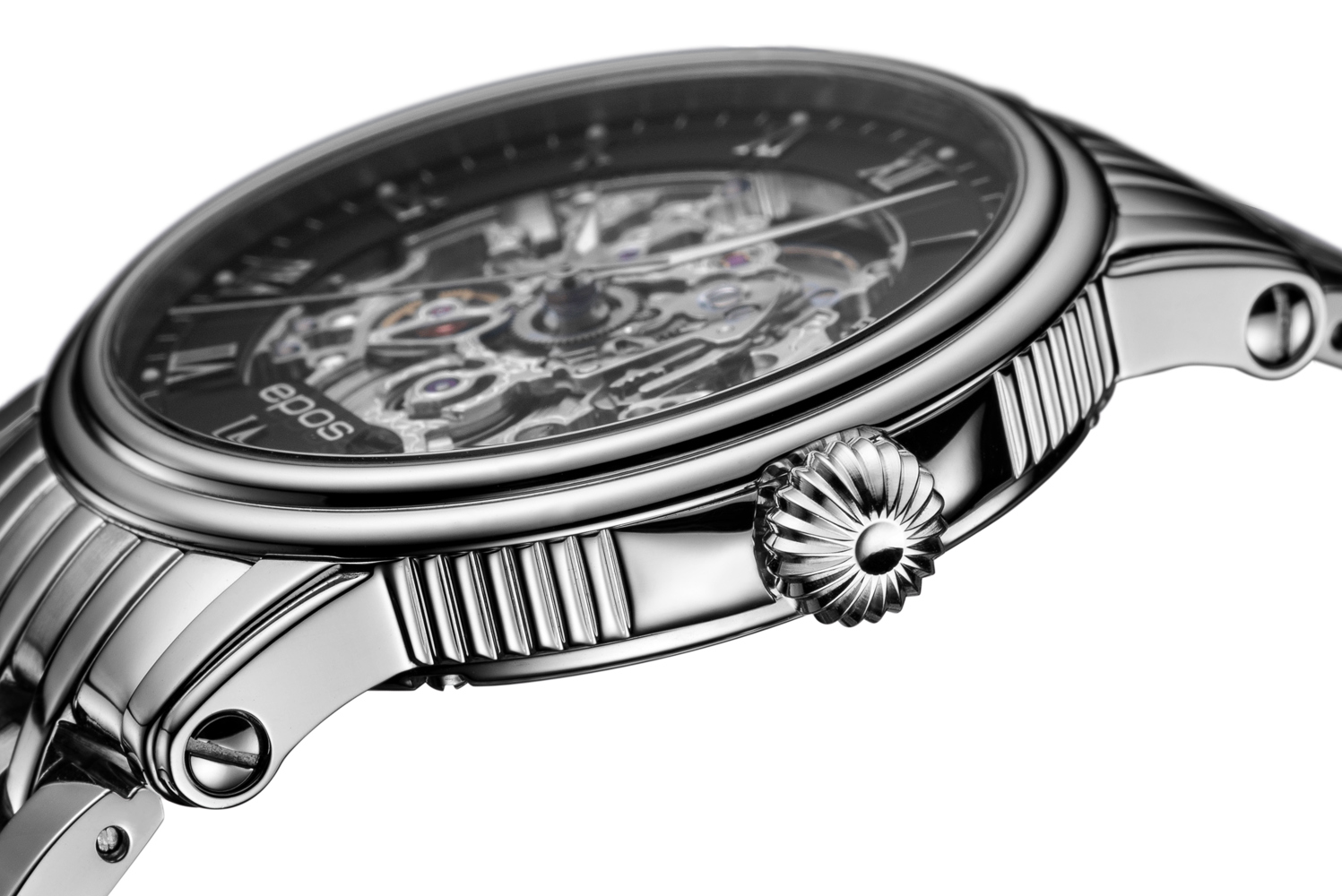 Epos Timeless 3390 Skelettiert Schwarz mit Edelstahlband