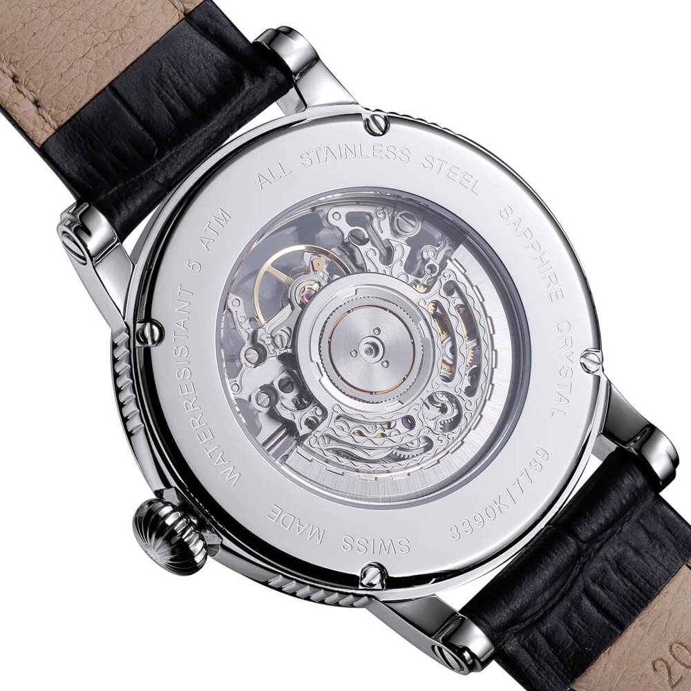 Epos Timeless 3390 Skeleton White with leather strap