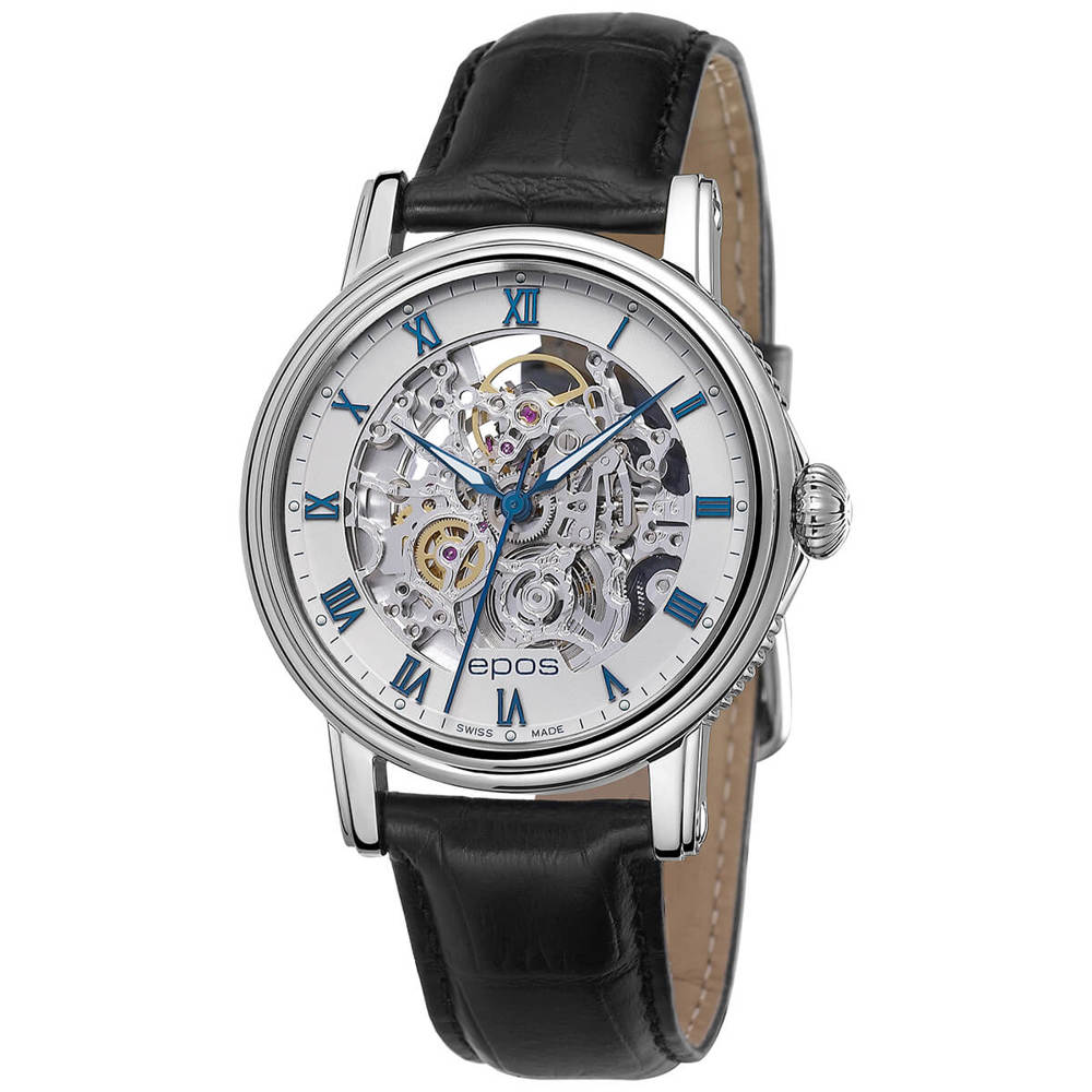 Epos Timeless 3390 Skeleton White with leather strap