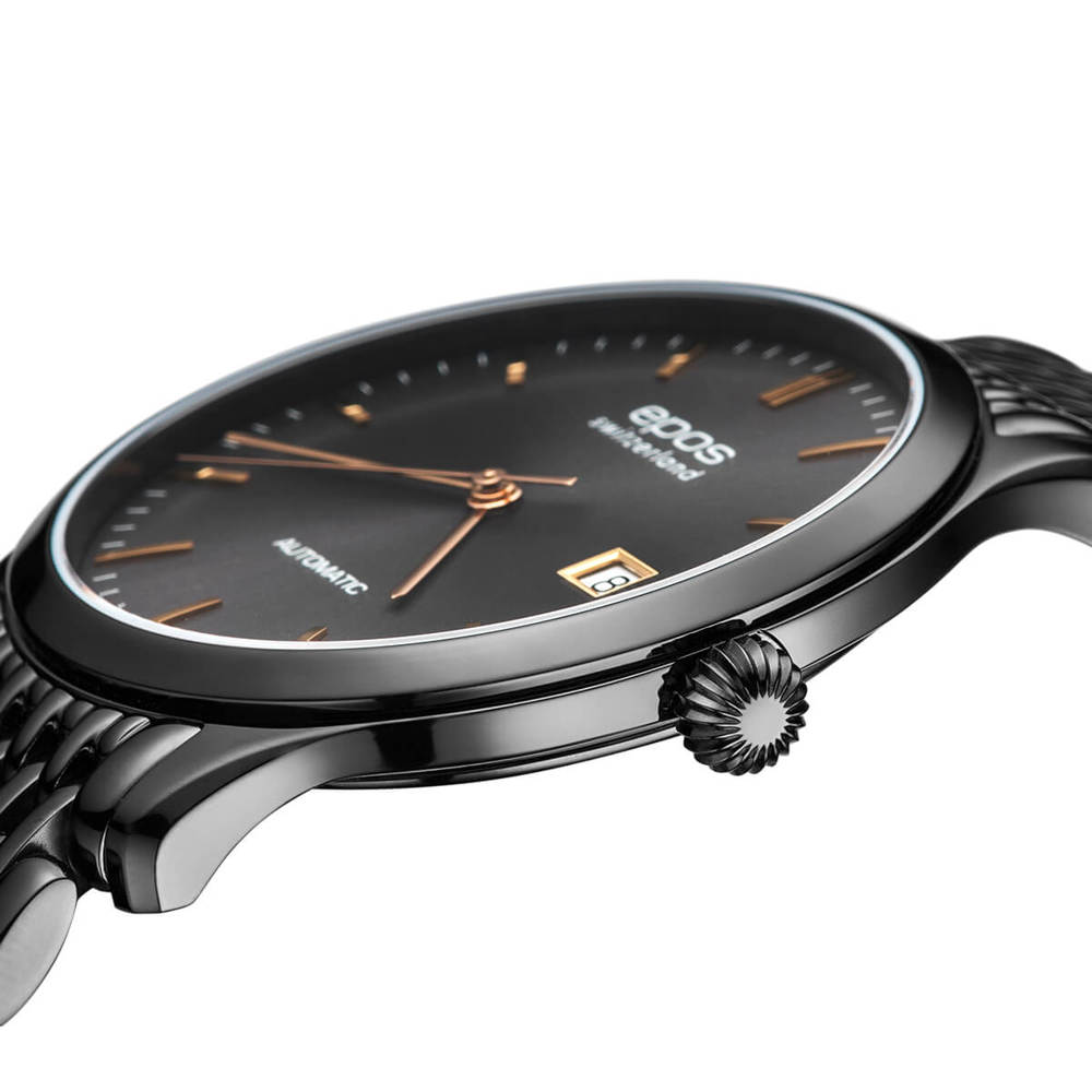 Epos Timeless 3420 noir avec bracelet en acier inoxydable noir