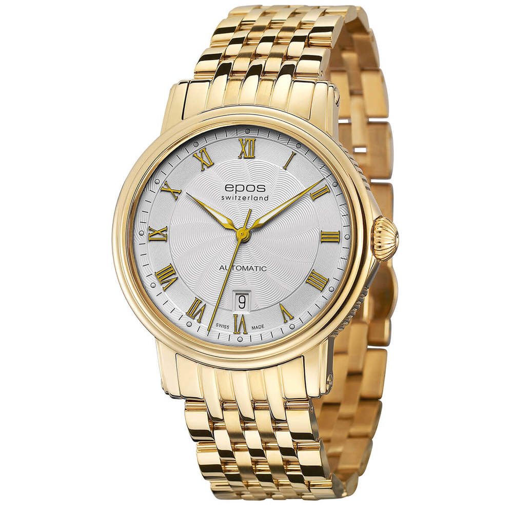 Epos Timeless 3390 Gold-plated White with stainless steel band