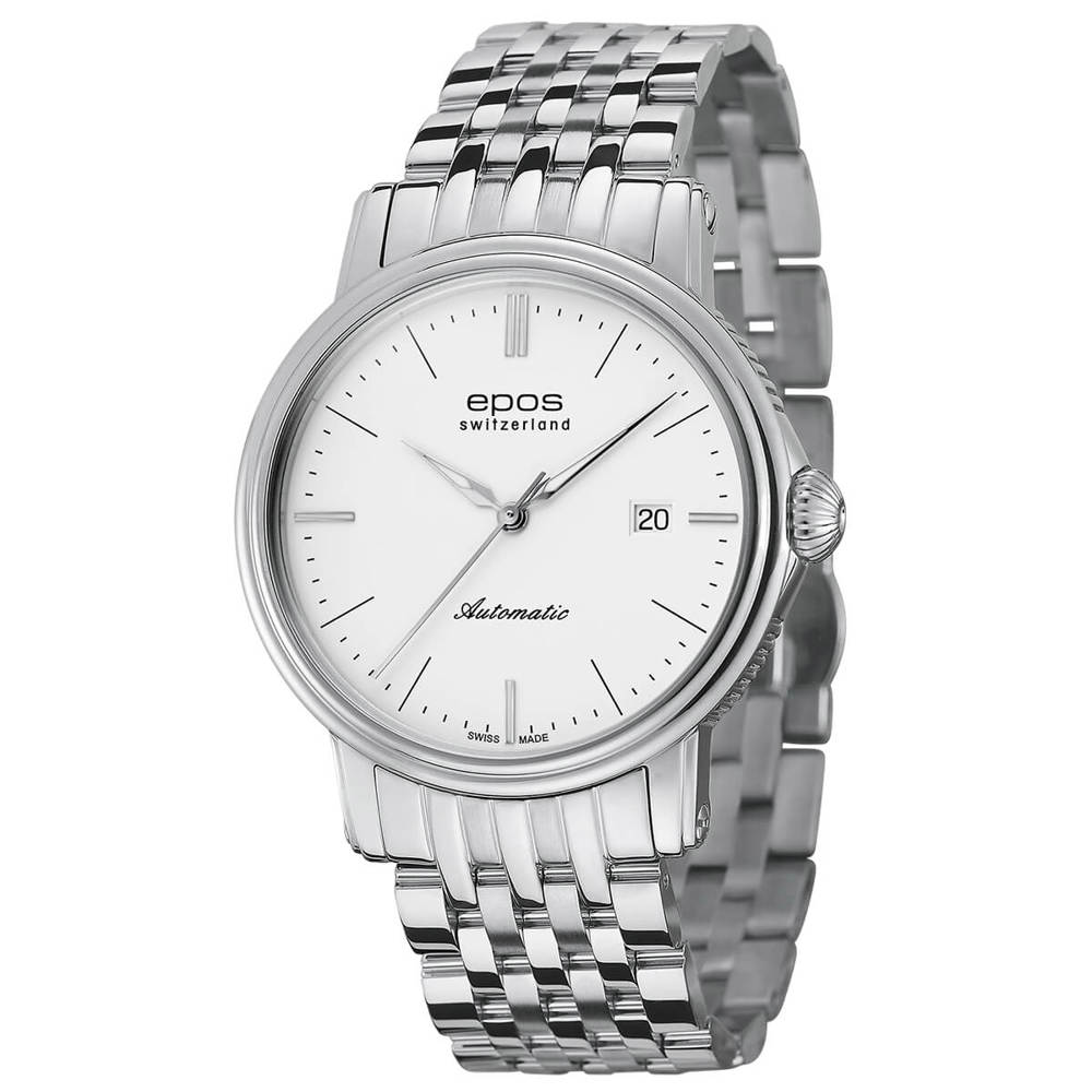 Epos Timeless 3390 Date Weiss mit Edelstahlband