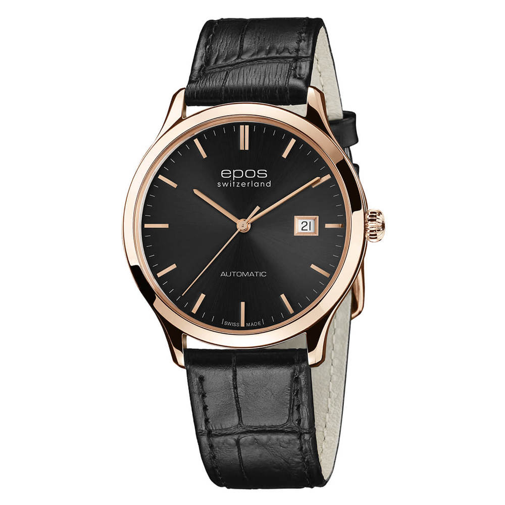 Epos Timeless 3420 Date Rosévergoldet Dunkelgrau mit Lederband