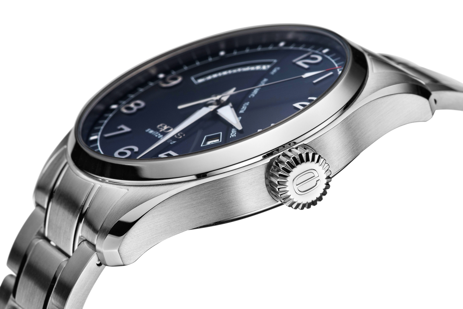 Epos Timeless 3402 Day Date Blau mit Edelstahlband