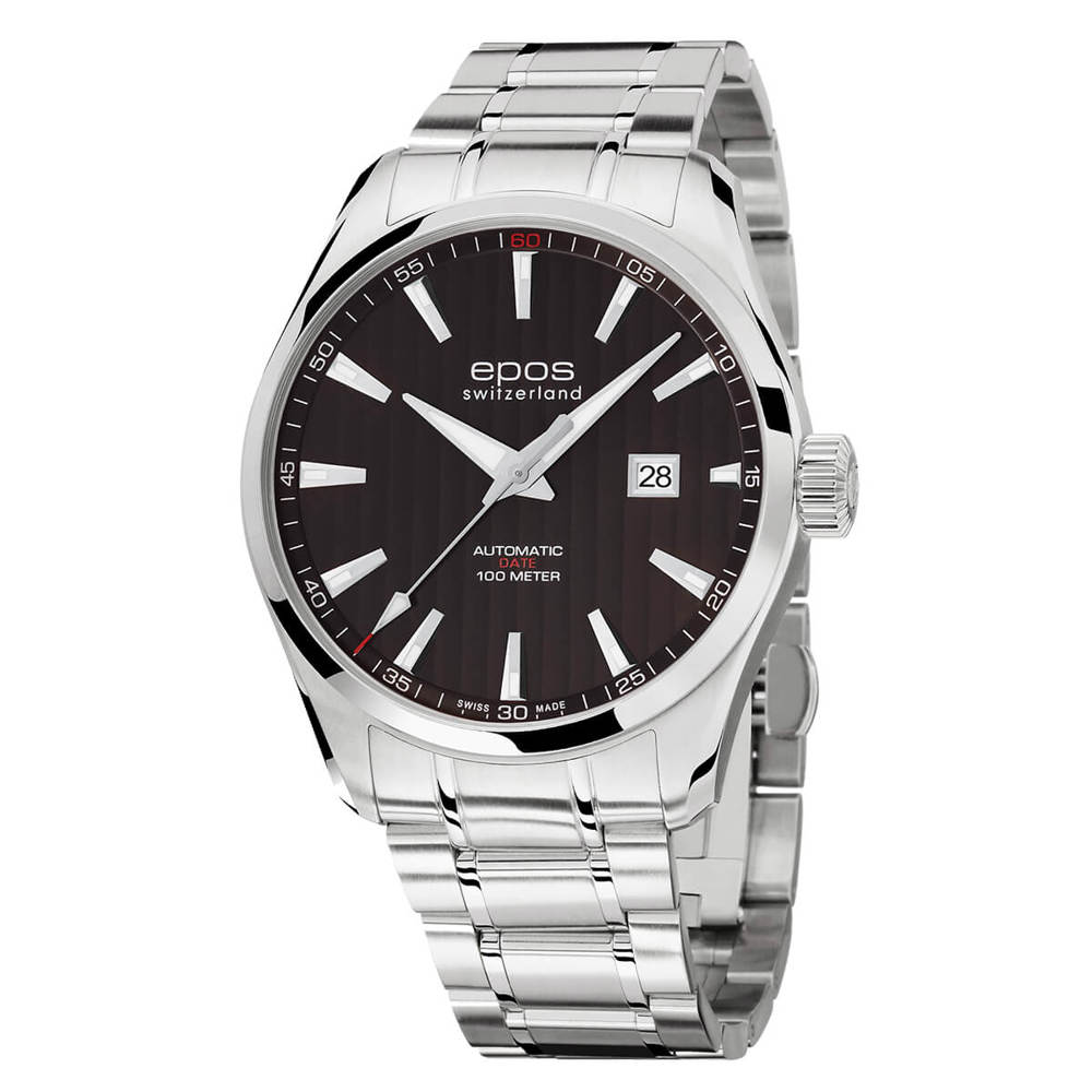 Epos Timeless 3401 Date Black with stainless steel strap