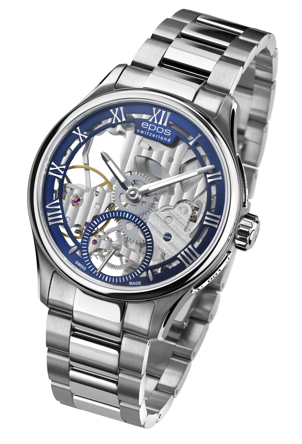 Epos Timeless 3500 Skelettiert limited Edition Blau mit Edelstahlband