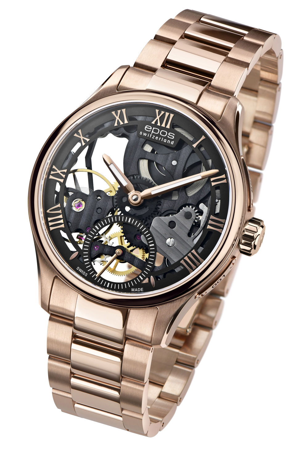 Epos Timeless 3500 Skelettiert Limited Edition Schwarz und Rosévergoldet mit Edelstahlband