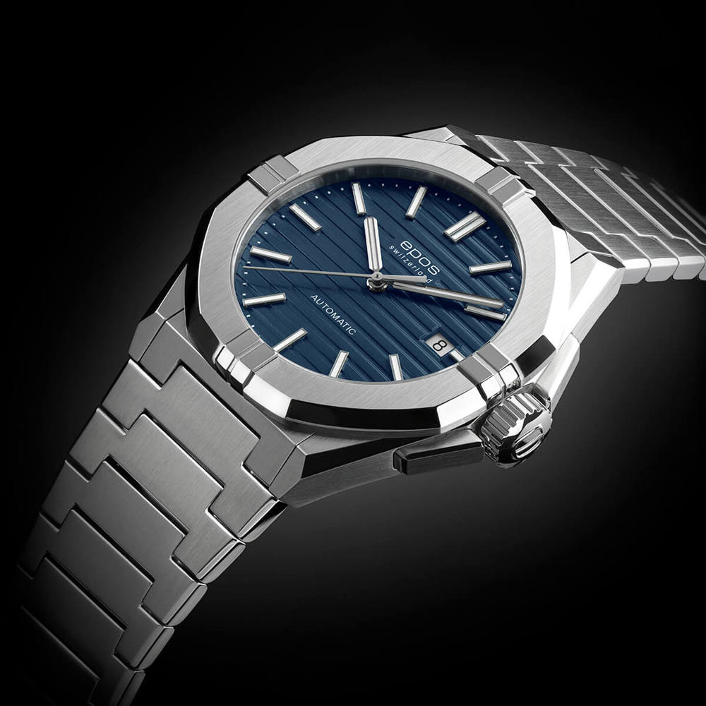 Epos Sport 3506 Date Blue with Stainless Steel Bracelet