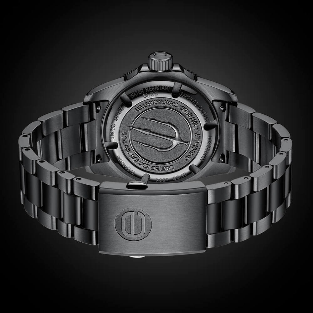 Epos Sport 3504 Diver COSC Limited Edition Date Schwarz mit Edelstahlband