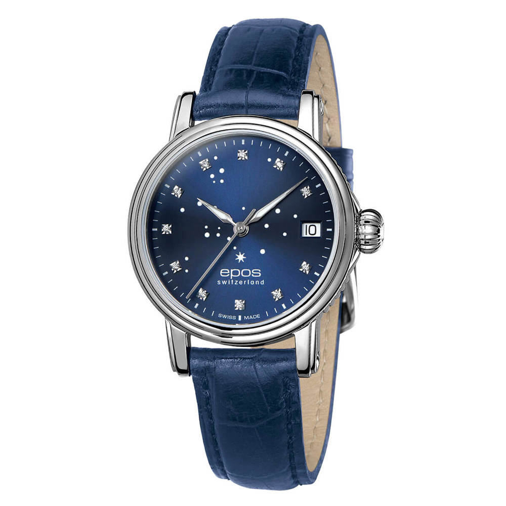 Epos Timeless 4390 North Star Diamond Blau mit Blauem Lederband