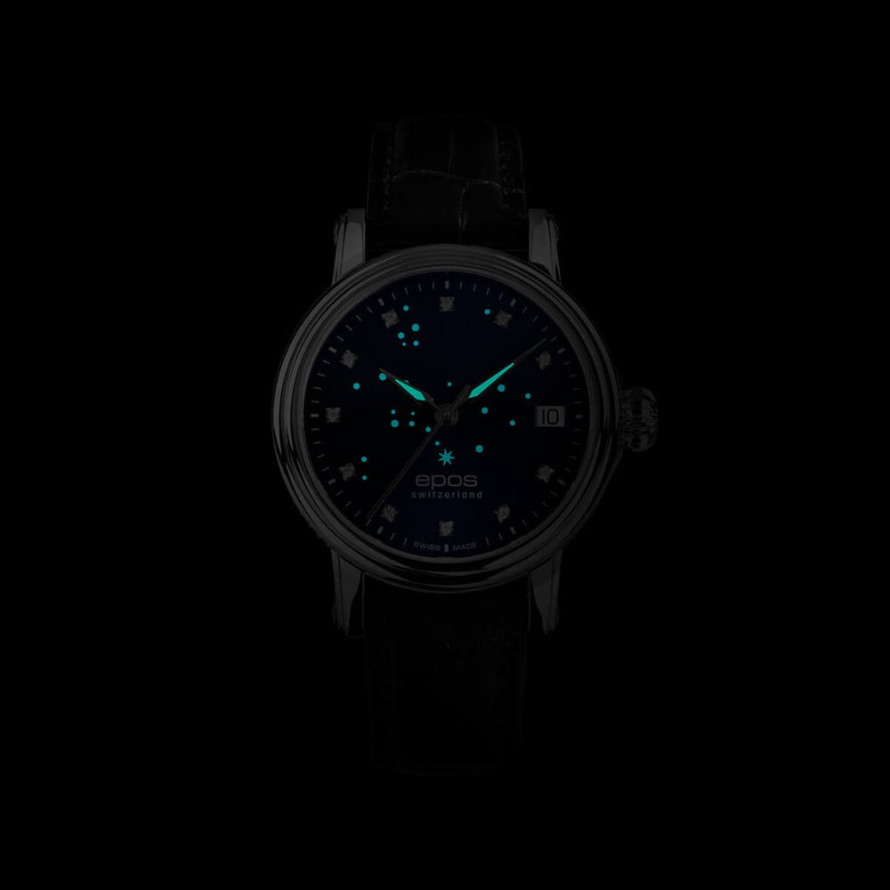 Epos Timeless 4390 North Star Diamond Blau mit Blauem Lederband