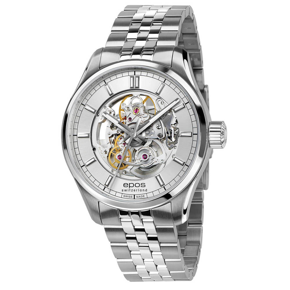 Epos Timeless 3501 Skelettiert Silber mit Edelstahlband