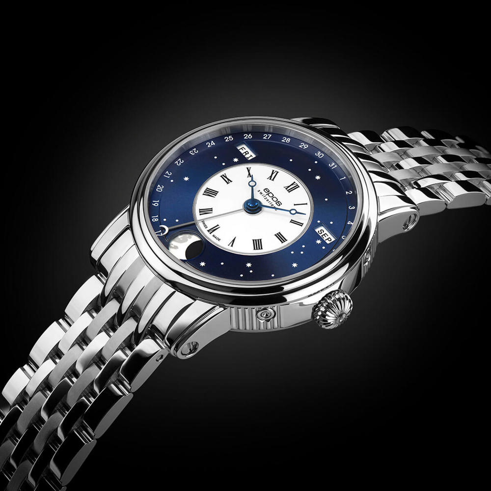 Epos Artistry 3439 Big Moon Verso-Style Blau mit Edelstahlband