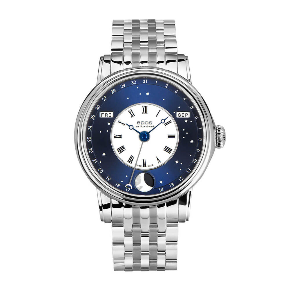 Epos Artistry 3439 Big Moon Verso-Style Blau mit Edelstahlband