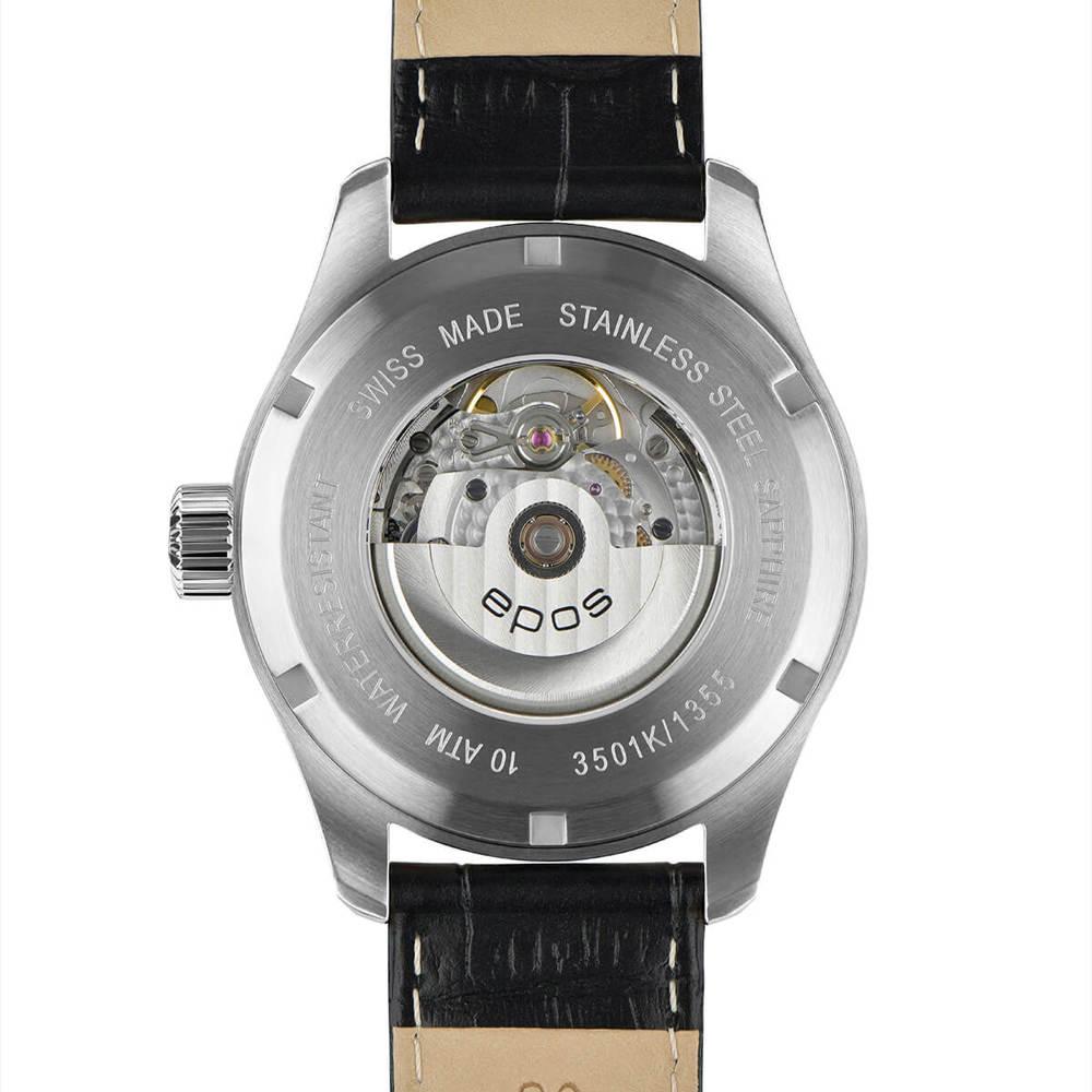 Epos Timeless 3501 Day Date Silber mit Lederband