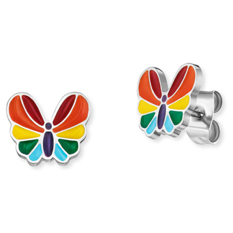 Engelsrufer stud earrings with colorful butterflies