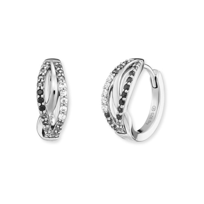 Engelsrufer Creolen Ying Yang 925 Silber mit Zirkonia Ø 16mm