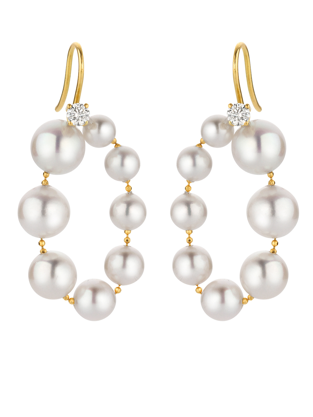 boucles d'oreilles modulables avec des perles Akoya