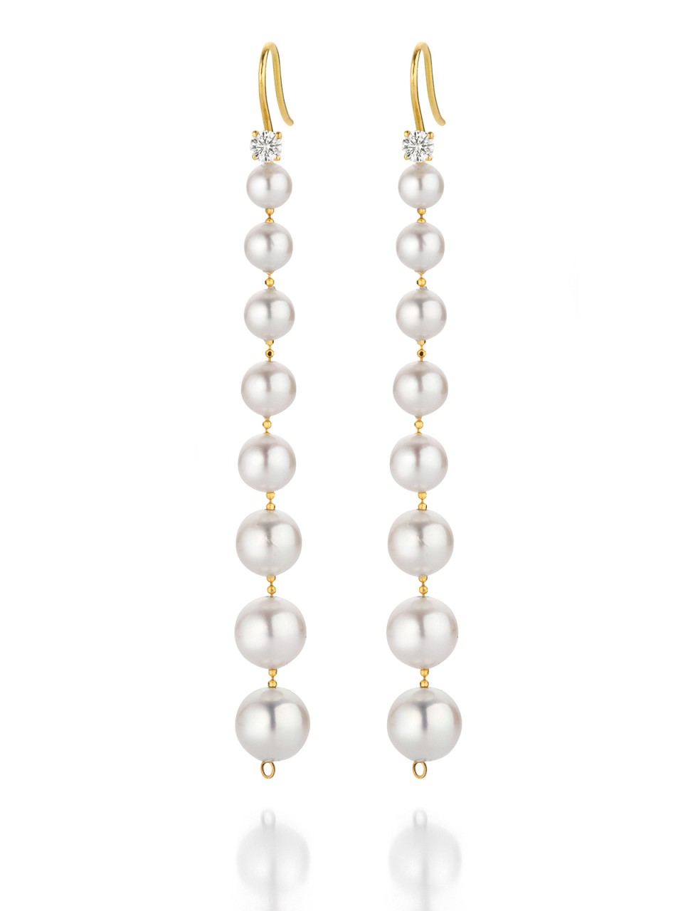 boucles d'oreilles modulables avec des perles Akoya