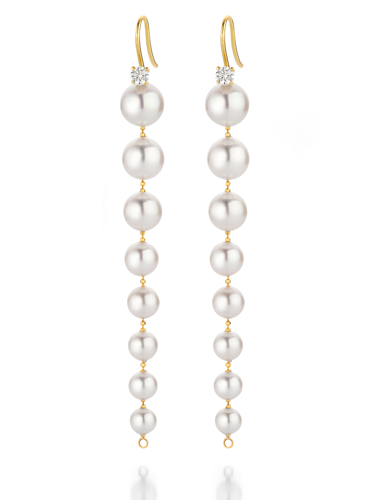 boucles d'oreilles modulables avec des perles Akoya