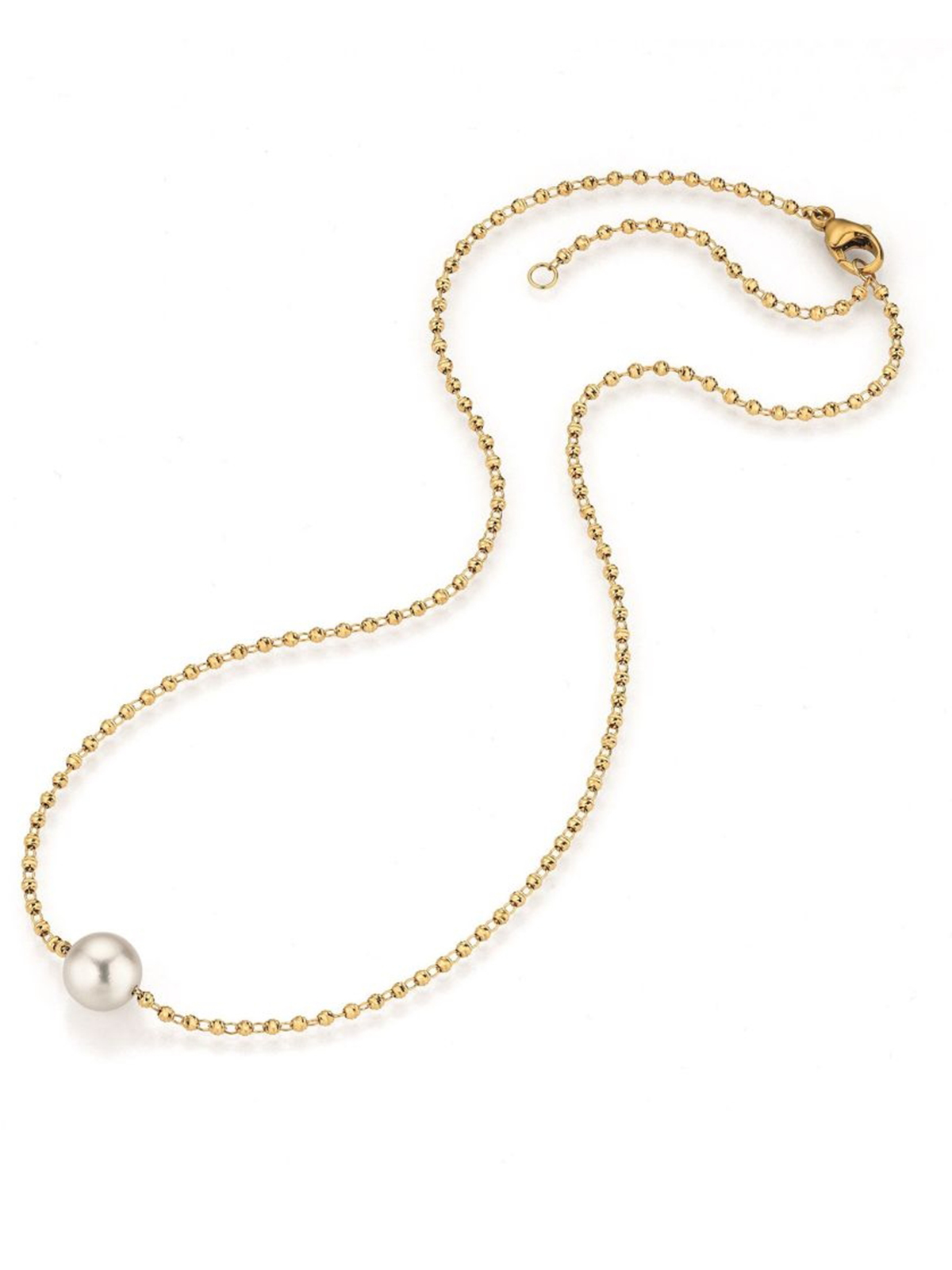 eye-catching gold necklace with Akoya pearl