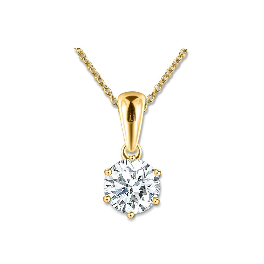 AURONOS Lab Diamonds Collier 14K Gelbgold mit 1.0ct Anhänger