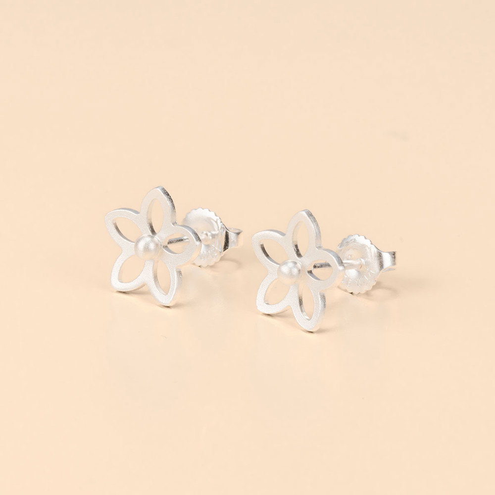 Boucles d'oreilles AURONOS Silverline Fleur en argent 925