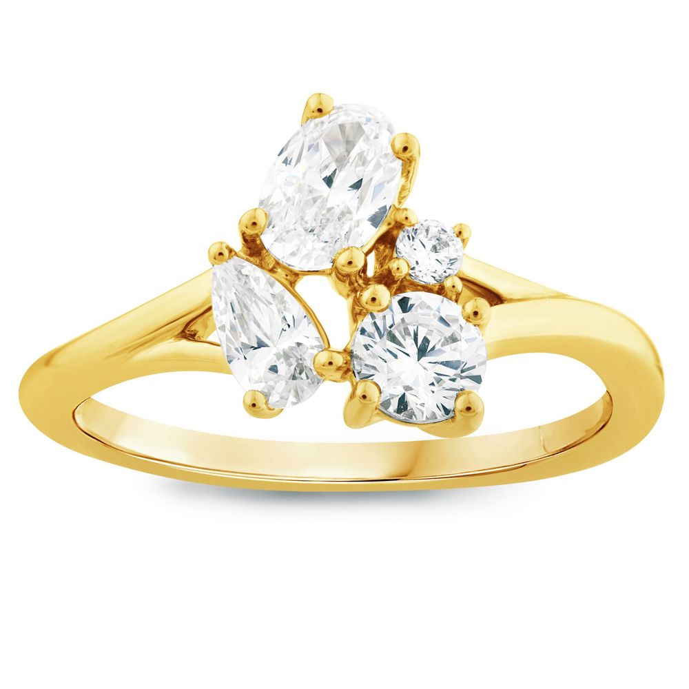 Bague AURONOS Lab Diamonds en or jaune 14 carats, 1,0 ct, VS F