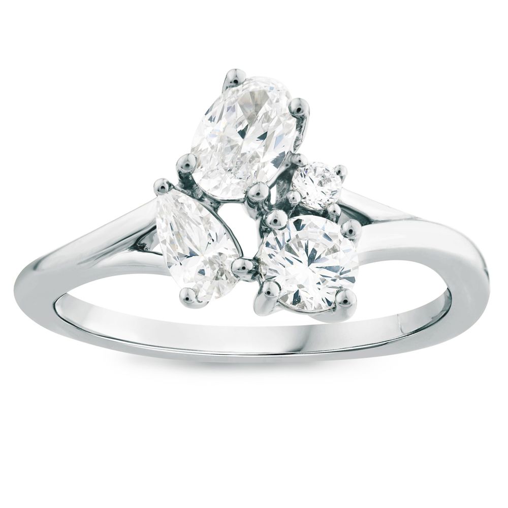 Bague AURONOS Lab Diamonds en or blanc 14 carats, 1,0 ct, VS F