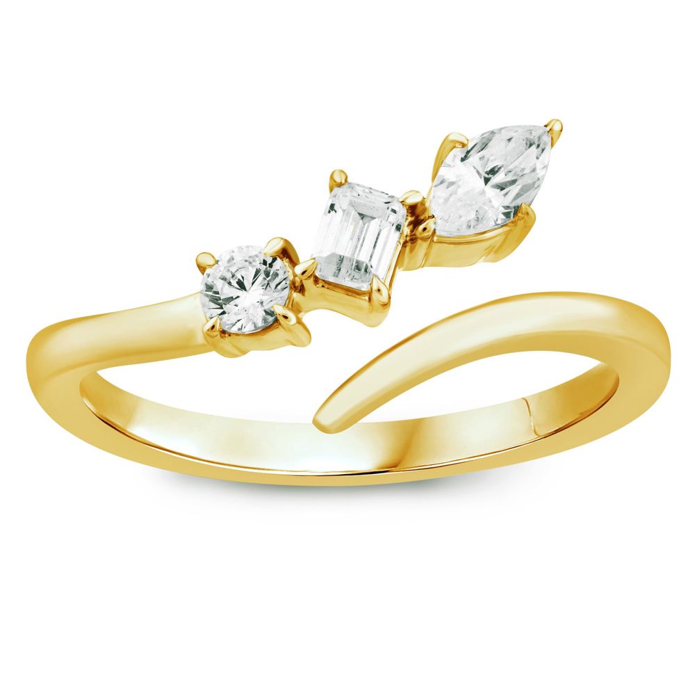 Bague AURONOS Lab Diamonds en or jaune 14 carats, 0,4 ct, VS F