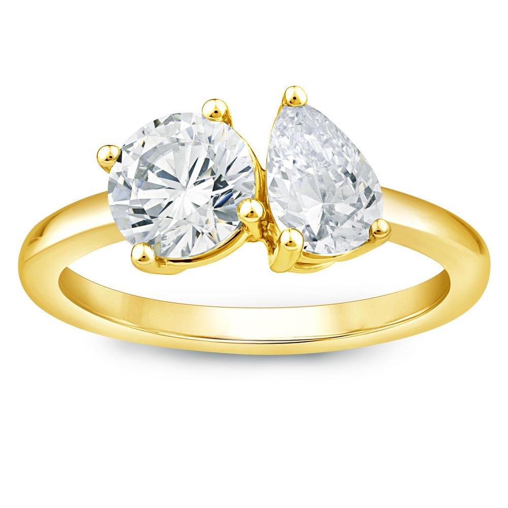 Bague AURONOS Lab Diamonds en or jaune 14 carats, 1,5 ct, VS F