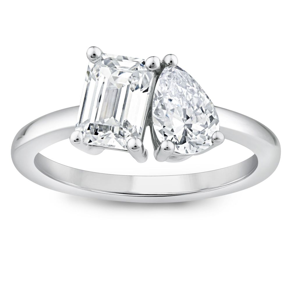 Bague AURONOS Lab Diamonds en or blanc 14 carats, 1,5 ct, VS F