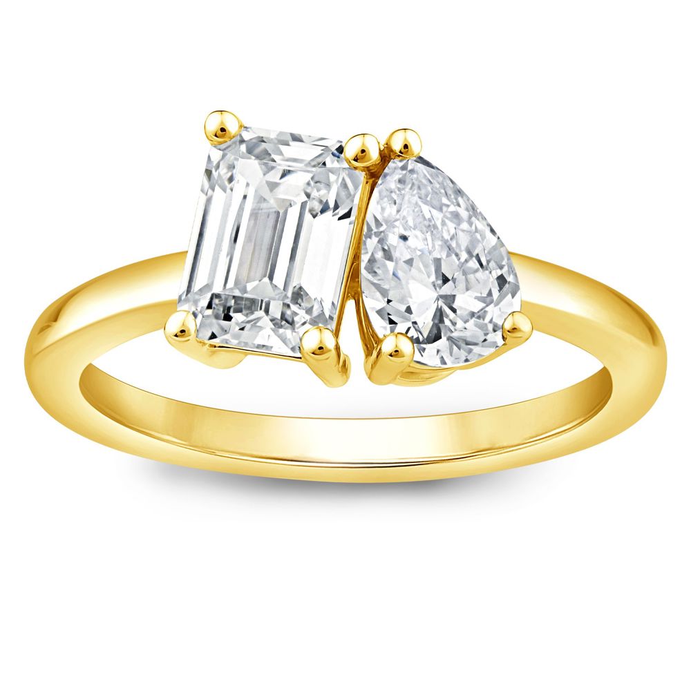 Bague AURONOS Lab Diamonds en or jaune 14 carats, 1,5 ct, VS F