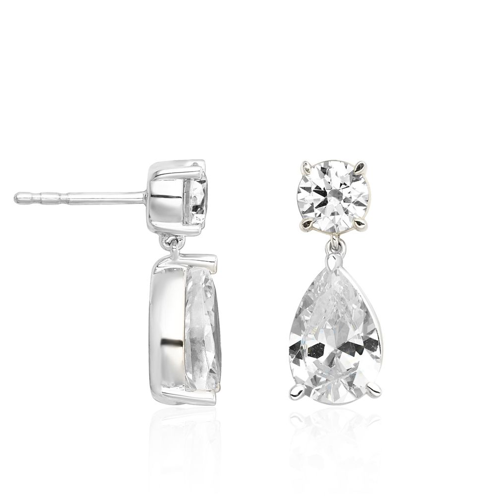 Boucles d'oreilles AURONOS Lab Diamonds en or blanc 14 carats, 4,0 ct. VS F