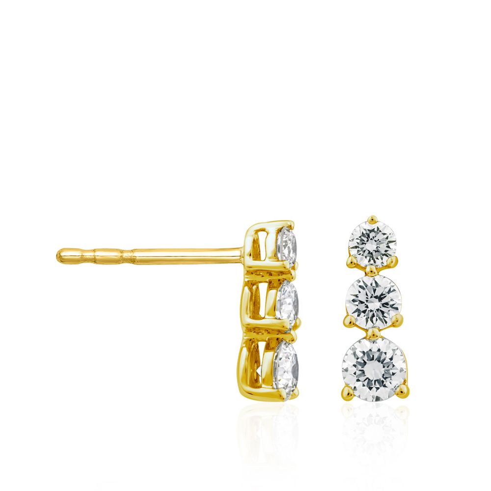 AURONOS Lab Diamonds Stud Earrings 14K Yellow Gold 0.4ct. VS F