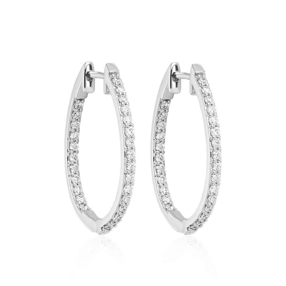 AURONOS Lab Diamonds Creolen 14K Weissgold 1.0ct. VS F