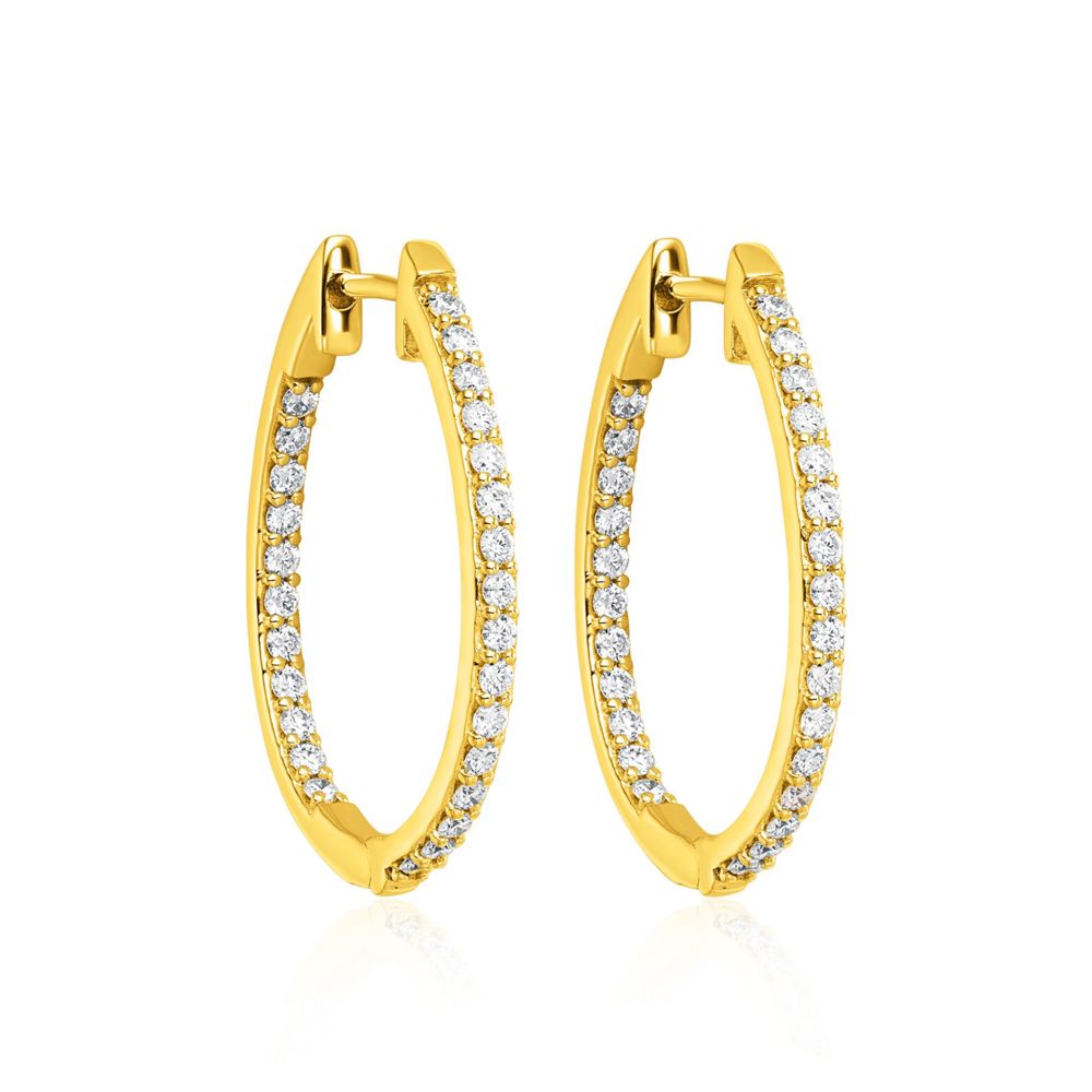 AURONOS Lab Diamonds Creolen 14K Gelbgold 1.0ct. VS F