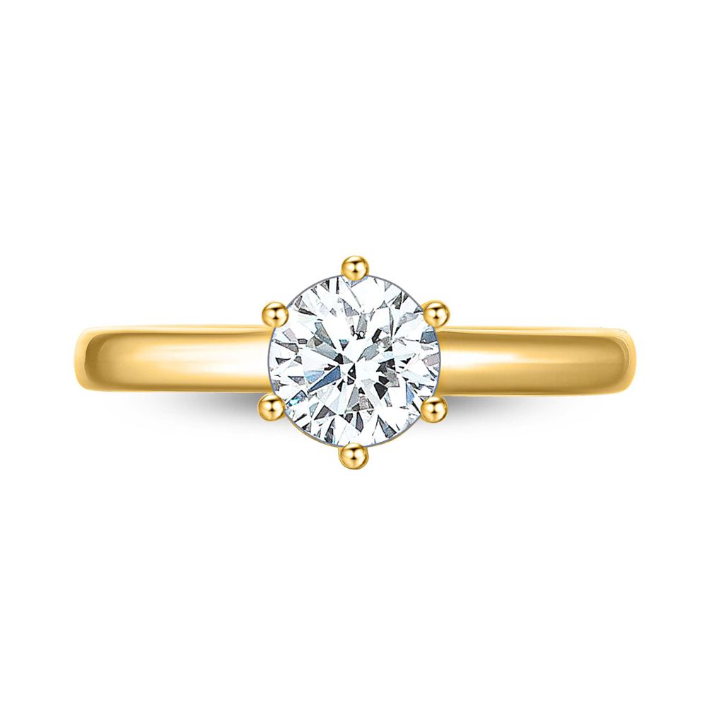AURONOS Lab Diamonds Solitaire Ring 14K Yellow Gold 1.0ct. VS F