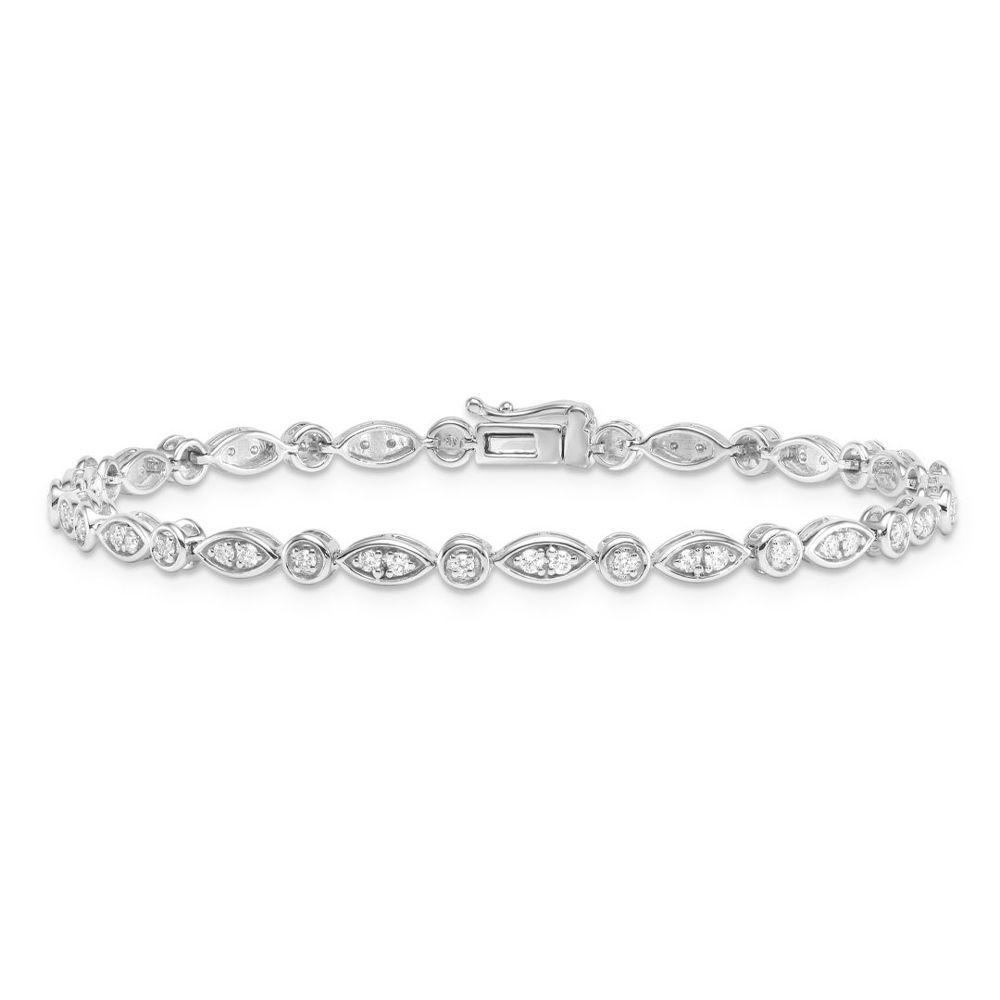 AURONOS Lab Diamonds Bracelet 14K White Gold 18cm 0.7ct. F VS
