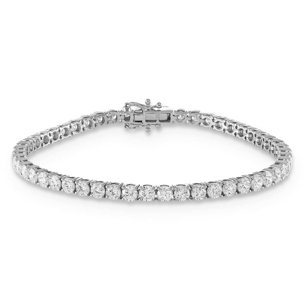 Bracelet AURONOS Lab Diamonds en or blanc 14 carats, 18 cm, 7,0 ct, F VS