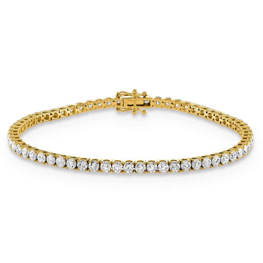 Bracelet AURONOS Lab Diamonds en or jaune 14 carats, 18 cm, 5,0 ct, F VS