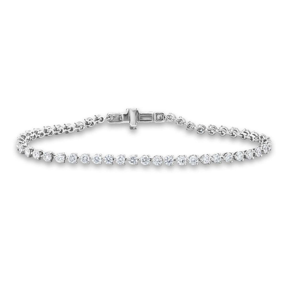 Bracelet AURONOS Lab Diamonds en or blanc 14 carats, 18 cm, 3,4 carats, F VS