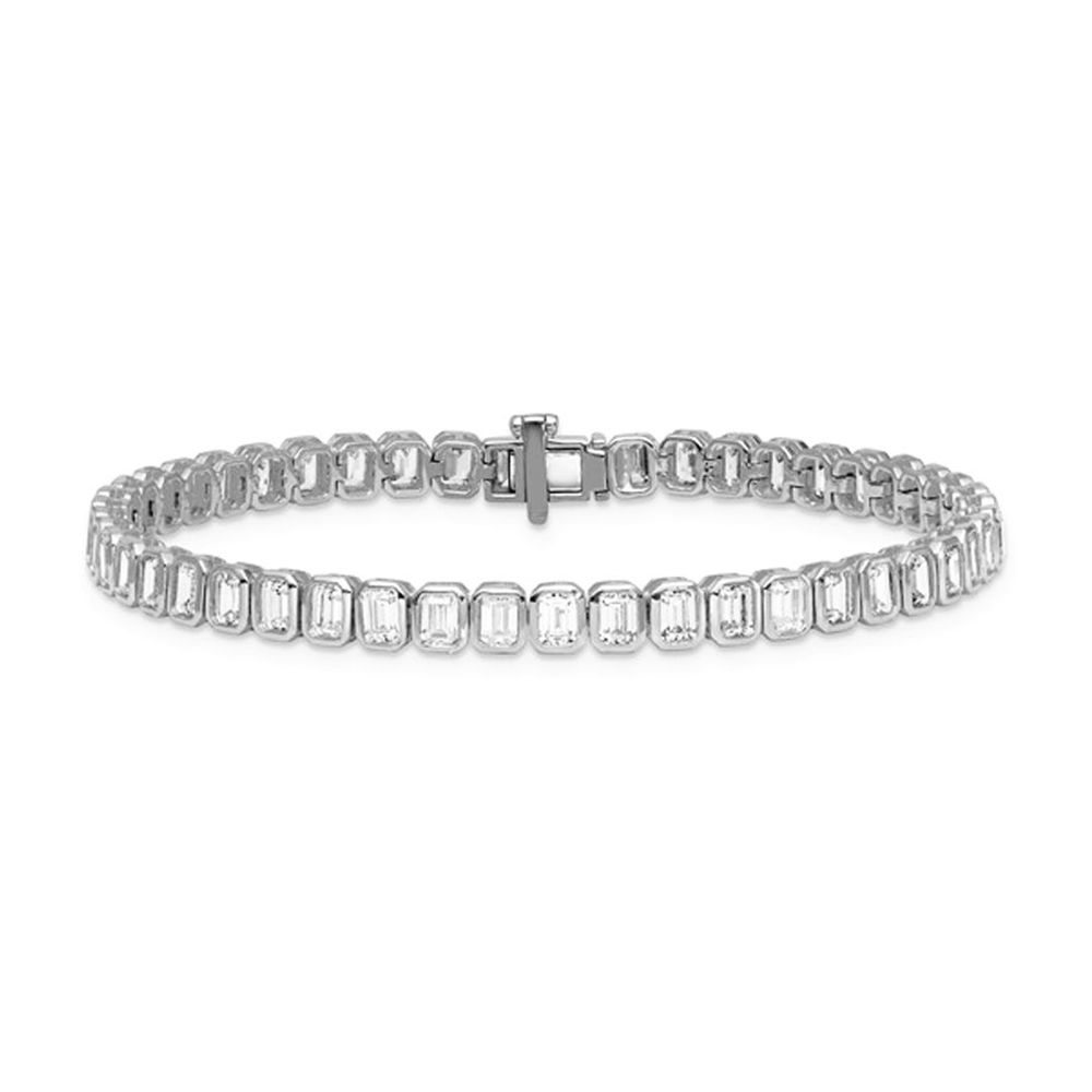 Bracelet AURONOS Lab Diamonds en or blanc 14 carats, 18 cm, 6,8 carats, F VS